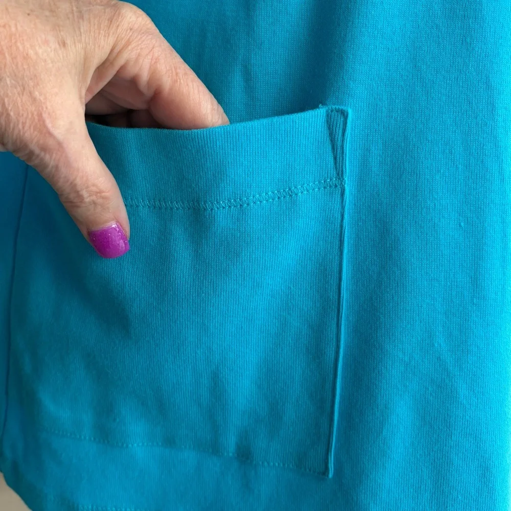 •Kim Rogers• NWT Turquoise Open Front Cotton Cardigan - Size XL - Picture 7 of 9